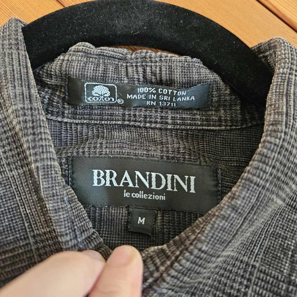 Vintage Brandini Cotton Corduroy Checkered Plaid Button Down - Picture 3 of 4